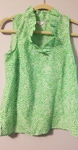 Crown and Ivy PS Green and White Dot Dress Top